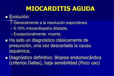 La mayoría de los enfermos con miocarditis aguda o fulminante se recupera completamente. PPT - MIOCARDITIS AGUDA PowerPoint Presentation, free ...