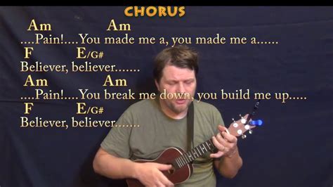 Believer Ukulele Cover Lesson In Am With Chordslyrics Acordes Chordify