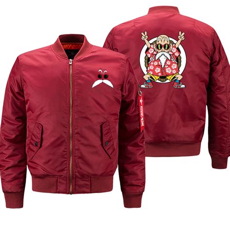 This orange and blue dragon ball z bomber jacket has dbz embroidered patches on the front, sleeves and across the back. Dragon Ball Z Roshi Bomber Jacket - Dragon Ball Z Figures
