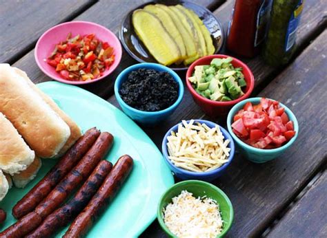 Preferably spicy brown mustard but any will do. Make Your Own Hot Dog Bar - Cheap Recipe Blog