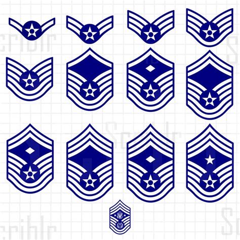 Us Air Force Enlisted Rank Vectors Svg Png Cutfile Etsy Air Force