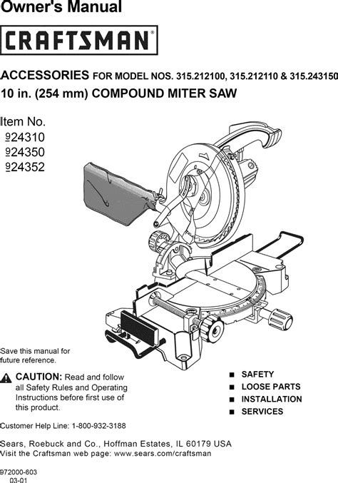 Craftsman Inch Miter Saw Manual