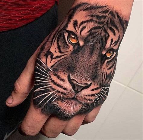 Tiger Hand Tattoo Tiger Hand Tattoo Hand Tattoos Lion Hand Tattoo Men