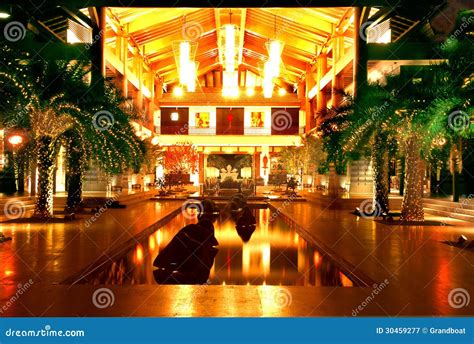 The Hotel Lobby At Night Stock Image Image Of Holiday 30459277
