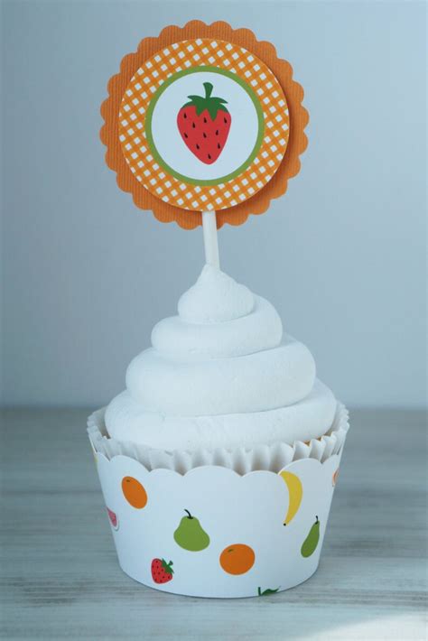 Tutti Fruitti Cupcake Wrappers Twotti Fruitti Cupcake Etsy