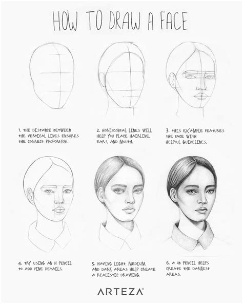 How To Draw A Face Step By Step With Pencil Lander