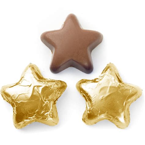 Foiled Milk Chocolate Stars Gold • Chocolate Candy Delights • Bulk