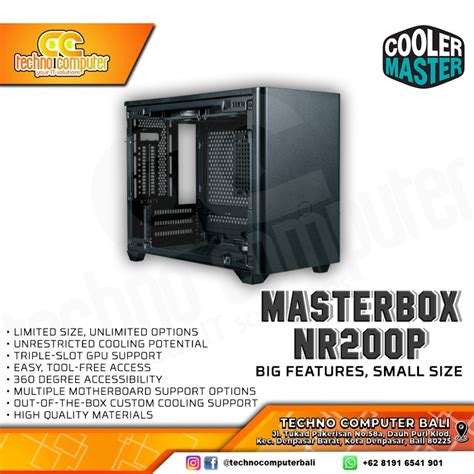 CASING COOLERMASTER MASTERBOX NR200P Black Mini Tower ITX Case