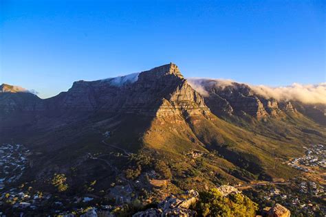 Table Mountain Cape Town South Africa As Seen From Lions Head At