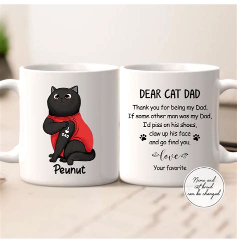 Personalized Cat Dad T For Fathers Day Cat Lover Ts Etsy