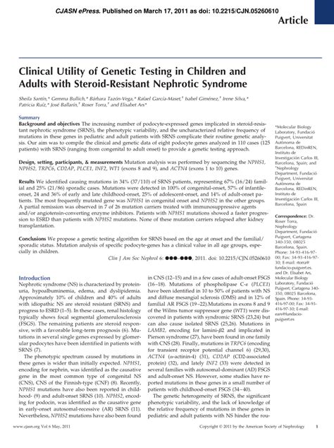 Pdf Clinical Utility Of Genetic Testing In Children And Adults With
