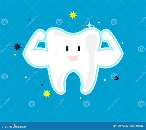 White And Strong Healthy Tooth With Perfect Enamel Vector Illustration