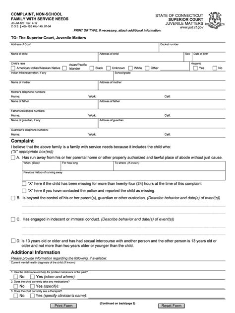Ct Complaint Service Form Fill Online Printable Fillable Blank