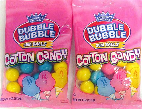 Americas Original Dubble Cotton Candy Bubble Gum Balls 4oz 2 Pack