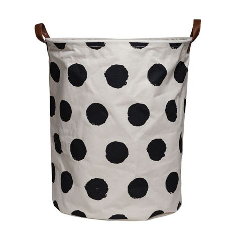 Canvas Storage Basket Black And White Spots Leo And Bella Canvas