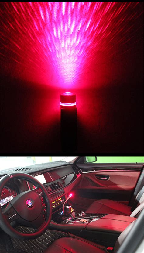 4 starry patterns material:abs power supply: 1xRed LED Car Ceiling Projector Lamp Roof Starry ...