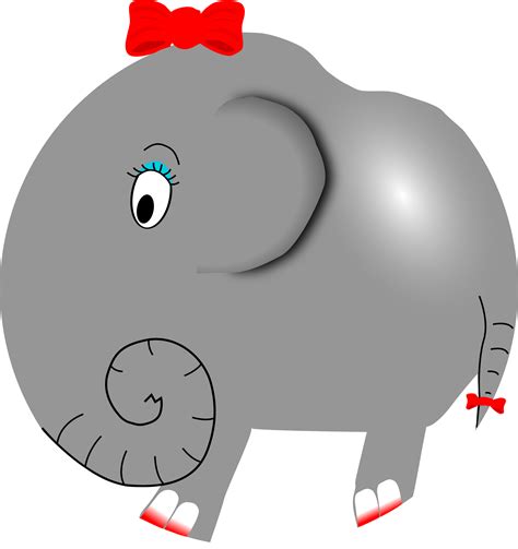 Clipart Elephant Girl Funny Little Cartoon