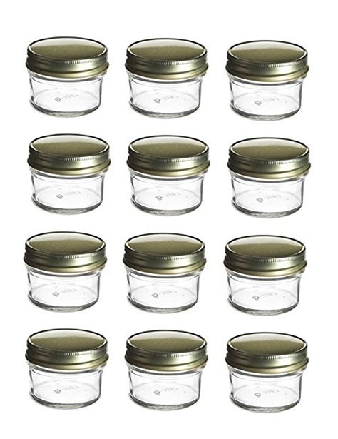 Mini Hexagon Glass Jars 1 5 Oz With Gold Lid Pack Of 24
