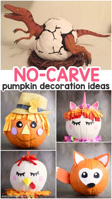 Here are 100 fabulous ideas and a little glitter + a faux pumpkin & a little creativity via the inspiration vault. Amazing Pumpkin Painting Ideas & Other No Carve Pumpkin Decorating Ideas - Easy Peasy and Fun