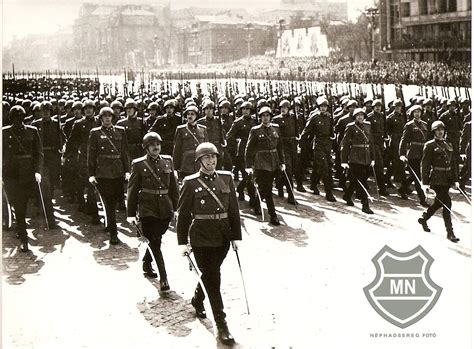 Officers And Enlisted Soldiers Of The Hungarian Peoples Army Marching