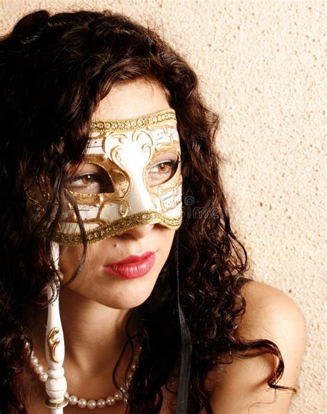 Woman Wearing A Mask Stock Image Image Of Dream Glance 18415505