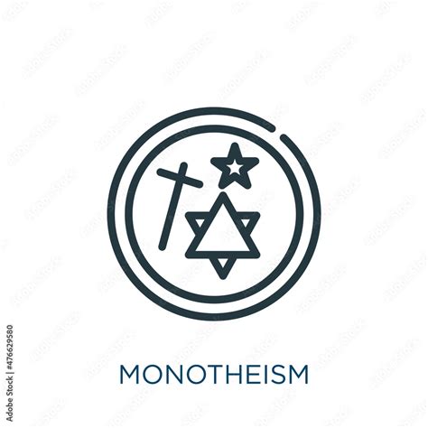 Monotheism Thin Line Icon Insignia Crest Linear Icons From Religion
