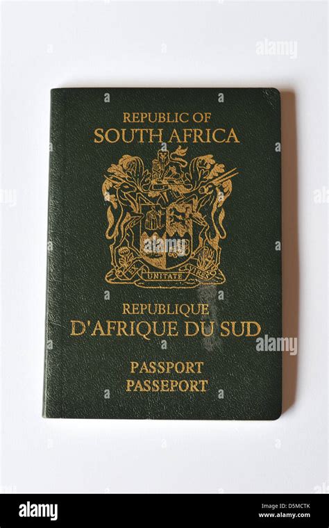 The Front Of Previous Design South African Passport Photographed In A