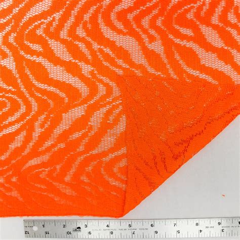 Neon Orange Zebra Safari Pattern Lace Fabric By The Yard 1 Etsy