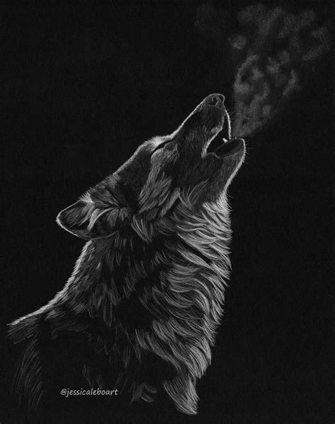 I am going tobe drawing lots of wolves soon, and this tutorial will help me a great deal; Wolf howling sketch on black paper. | Group Art Board in 2019 | Black paper drawing, Drawings ...