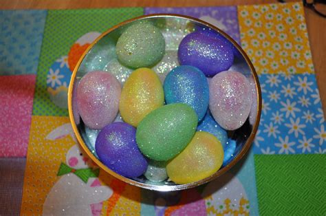 Glitter Eggs Plastic Eggs With Pastel Glitter For A Simple Easter