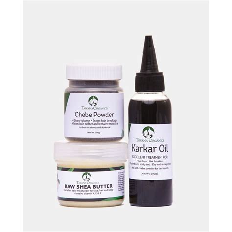Organic Hair Growth Kit Chebe Powder Karkar Oil And Shea Butter