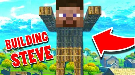 Building A Huge Minecraft Steve In Fortnite Playground World Record