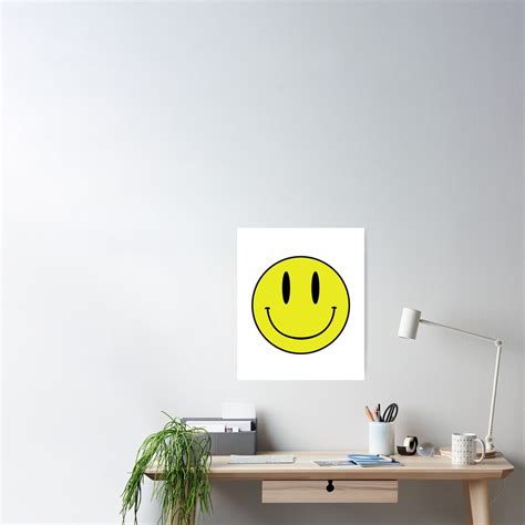 Acid Man Smiley Face Emoji 90s Rave 80s Acid House Grunge Poster