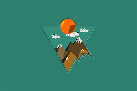 2560x1700 Mountains Sunset Minimal Triangle 4k Chromebook Pixel Hd 4k