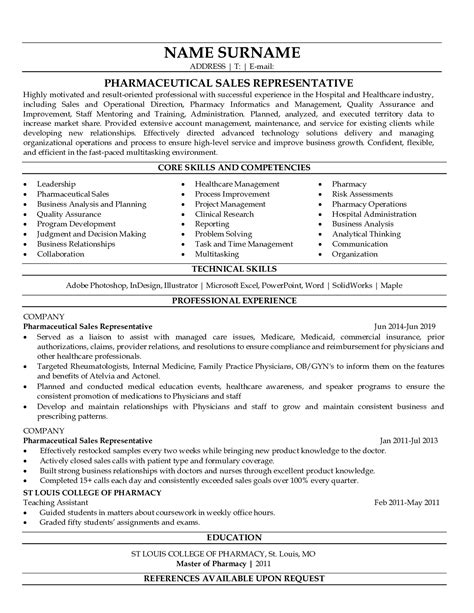 Pharmaceutical Sales Representative Resume Examples | ResumeGets.com