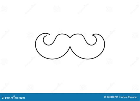 One Line Drawing Mustache Continuous Line Dad Whiskers Moustache