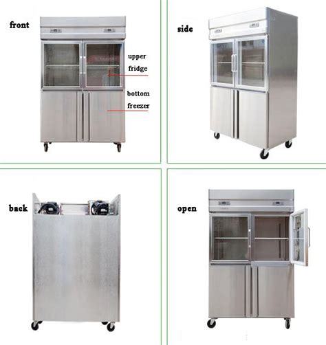 1000l Stainless Steel Commercial Kitchen Refrigerator With 4 Folding Doors