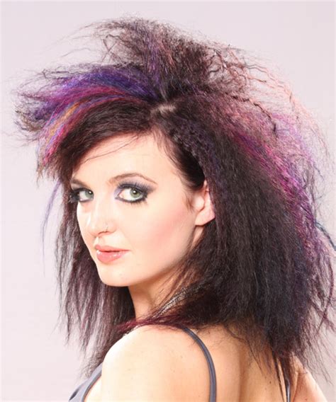 Long Curly Alternative Hairstyle Plum Hair Color