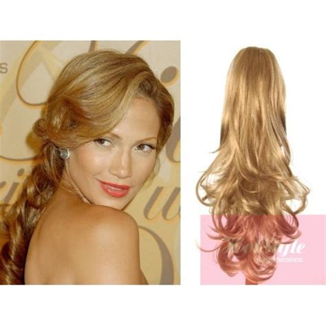 Ash blonde curly clip in hair extensions are very easy to apply. Clip in ponytail wrap / braid hair extension 24" curly ...