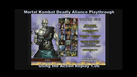 Mortal Kombat Deadly Alliance Quan Chi Playthrough Using The Action