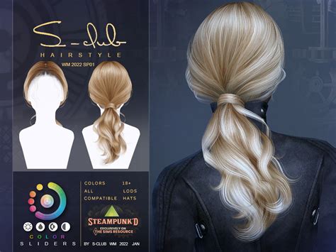 The Sims Resource Steampunk Ponytail Hairstyle By S Club