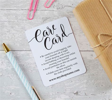 Product Care Card Template Editable Product Care Card Etsy Etsy