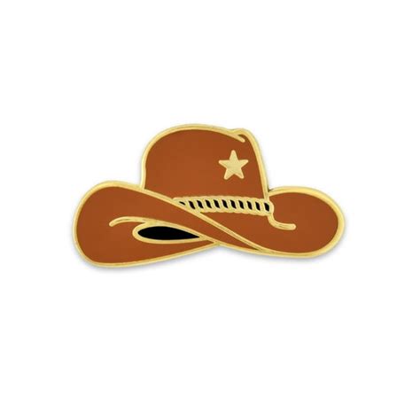 Pinmarts Western Cowboy Cowgirl Texas Rodeo Gold Star Hat Lapel Pin