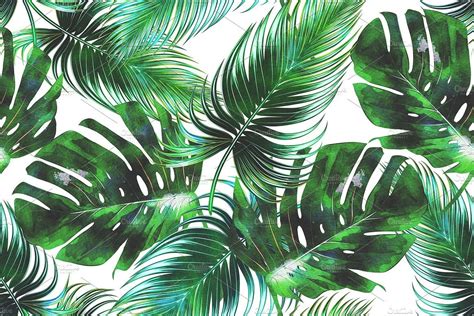 Watercolor Tropical Leaves Pattern By Tropicana On Creativemarket