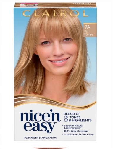 Clairol Natural Looking Nicen Easy Permanent 9a Light Ash Blonde Color 1 Ct Food 4 Less