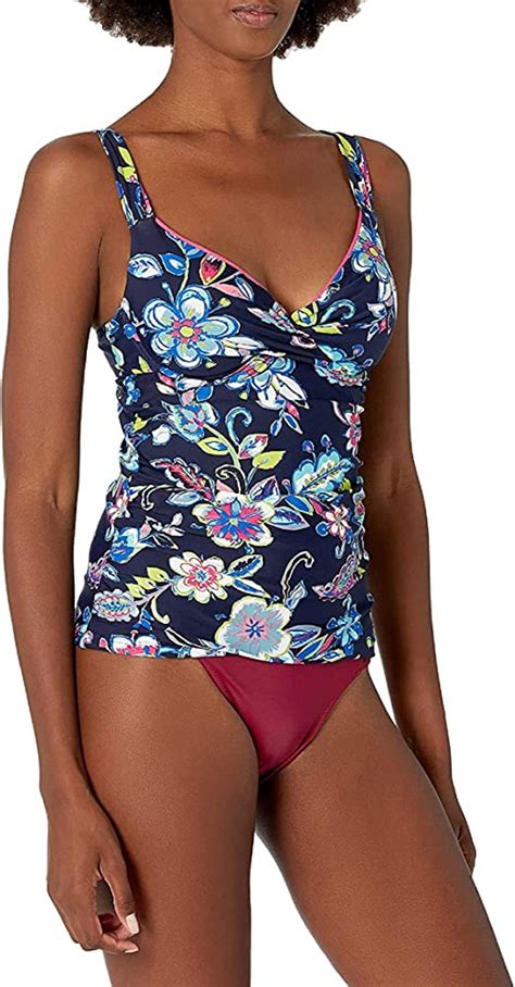 We Ship Worldwide Anne Cole Womens Twist Front Underwire Cup Sized Tankini Swim Top Fast