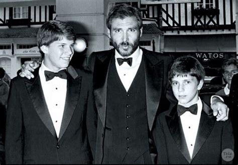 Harrison Ford With His Sons Ben And Willard Their Mother