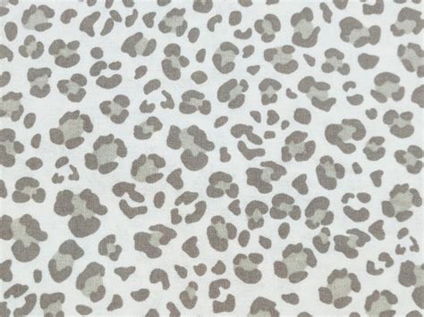 White Leopard Print Fabric 100 Cotton Fabric By The Yard Etsy