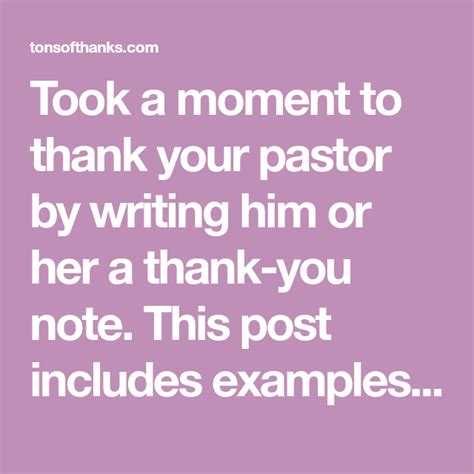 71 Pastor Appreciation Messages And Thank You Note Examples Thank You
