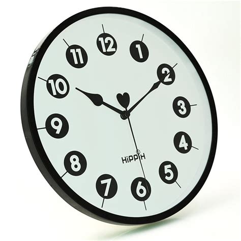 Hippih 10 Silent Quartz Non Ticking Decorative Wall Clock
